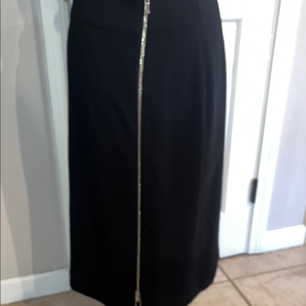 Rosetta Getty Silver Midi Pencil Skirt with Slit